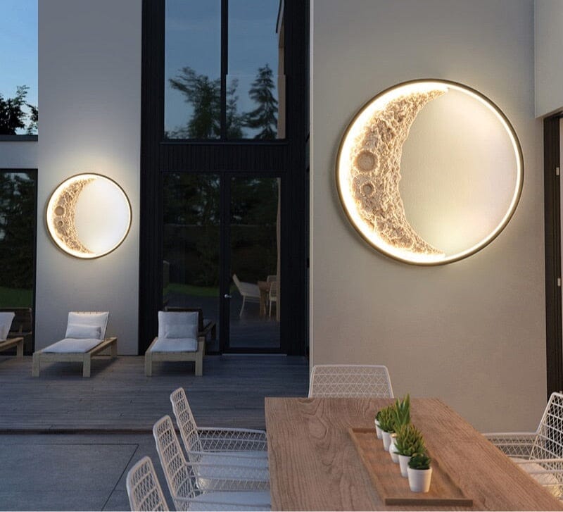 Lampă de perete inelară lunară minimalistă lumină circulară a lunii strălucitoare