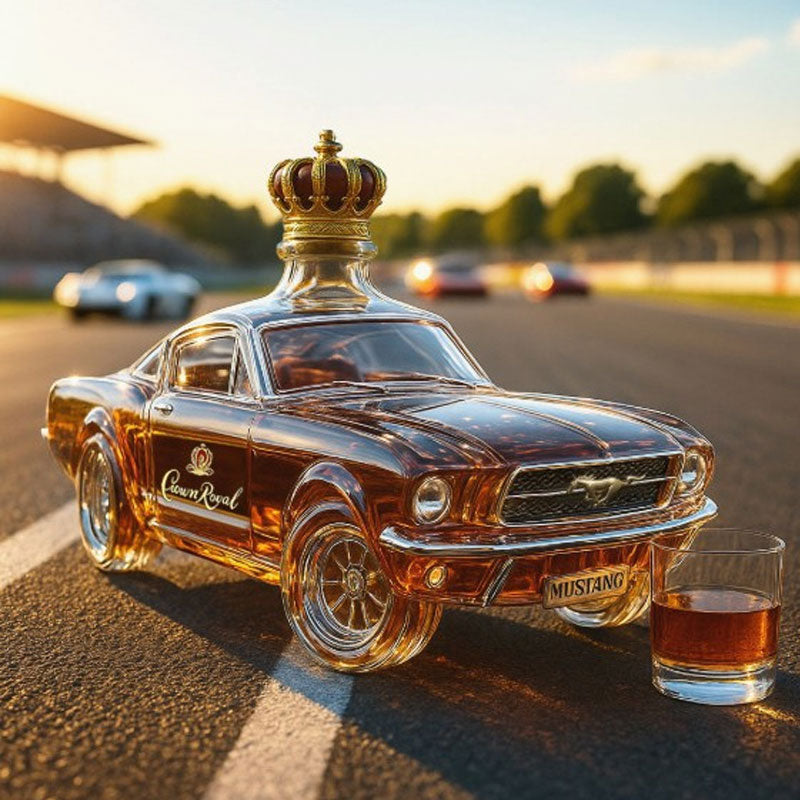 Cresta Mustang Inspired 3D Design Glass Whiskey Decanter For Home Bar
