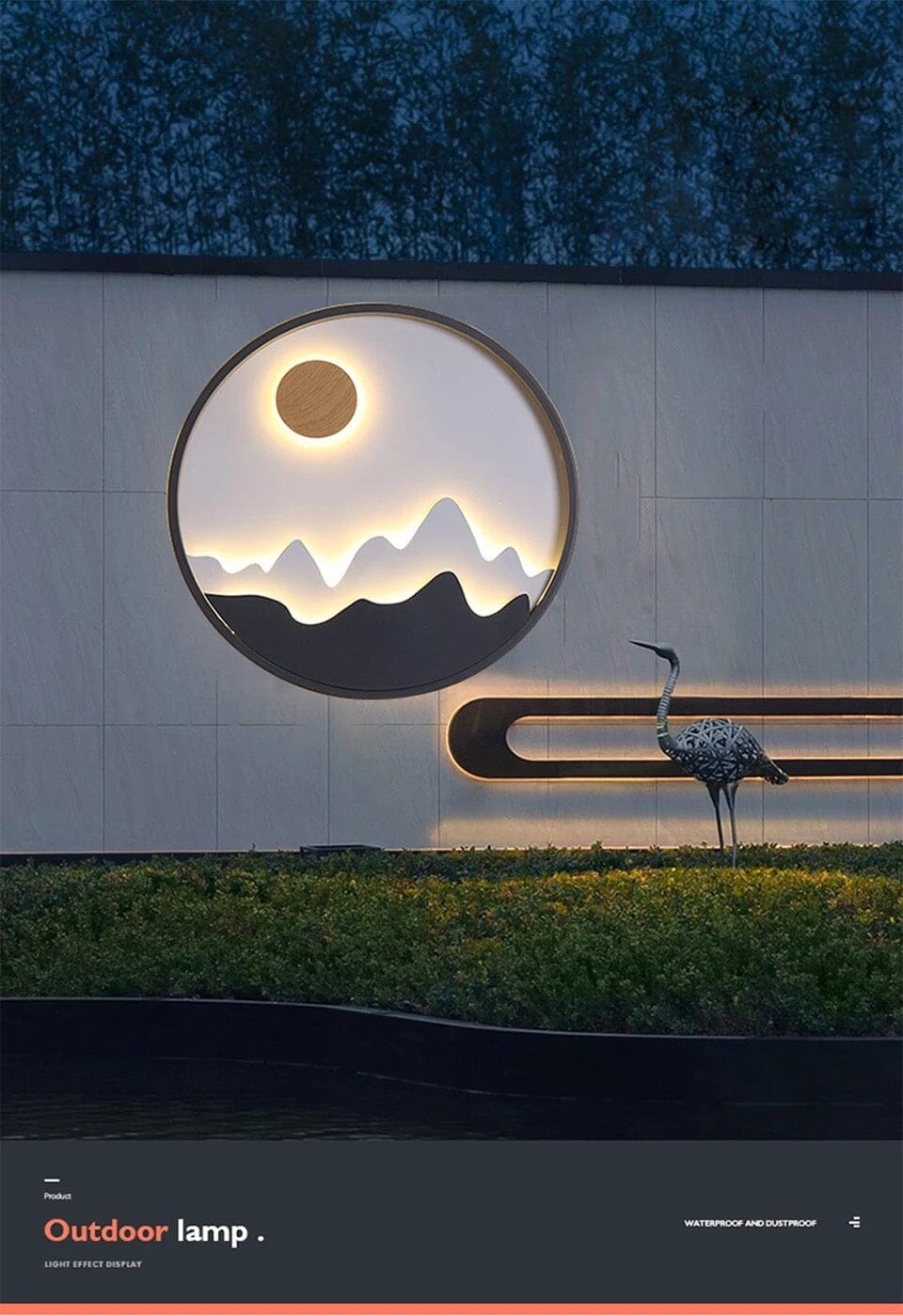 Lampe murale extérieure Aurora Horizon en aluminium, lumière moderne