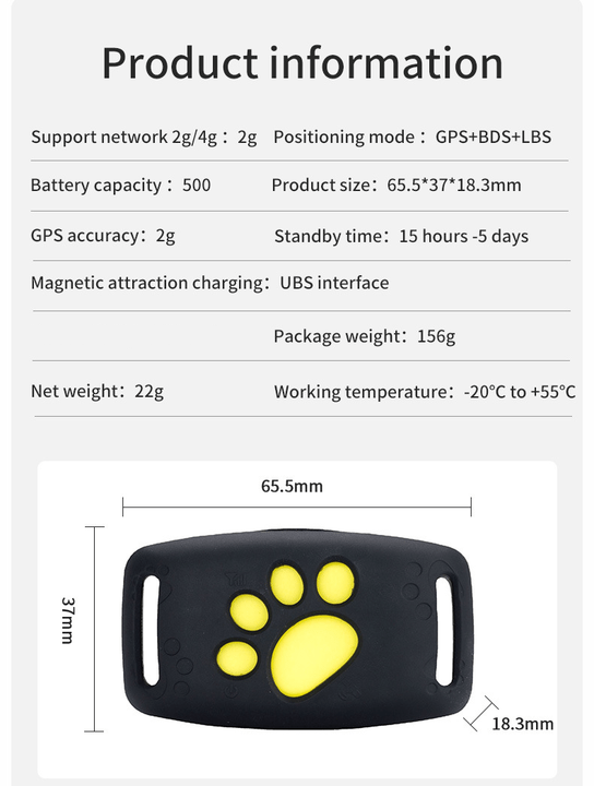 WhiskerTag Mini GPS Tracker For Real-Time Cat Location Monitoring