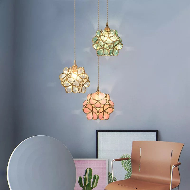 Nova Bloom Glass Pendant Light With Nordic Flower Design