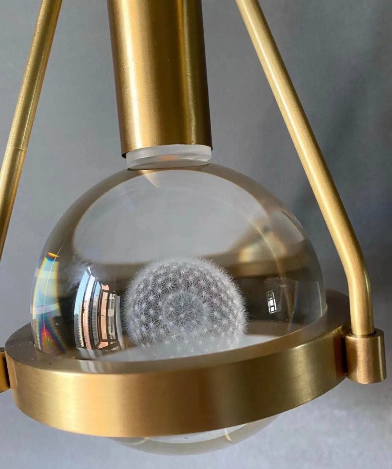 Lustres Pendentes Astraea Nordic Gold com Brilho de Dente-de-leão