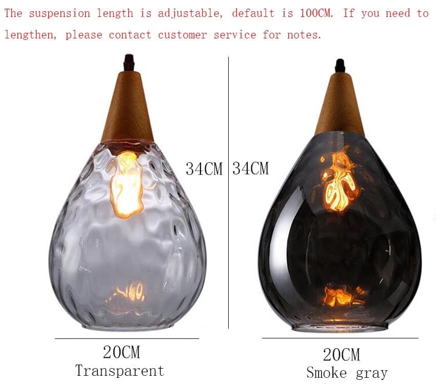 Luminária de Suspensão em Vidro Liora | Candeeiro Nórdico Feito à Mão