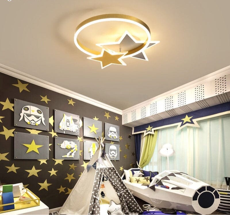 Aurora Gold Ring Star Ceiling Light for Nursery Decor