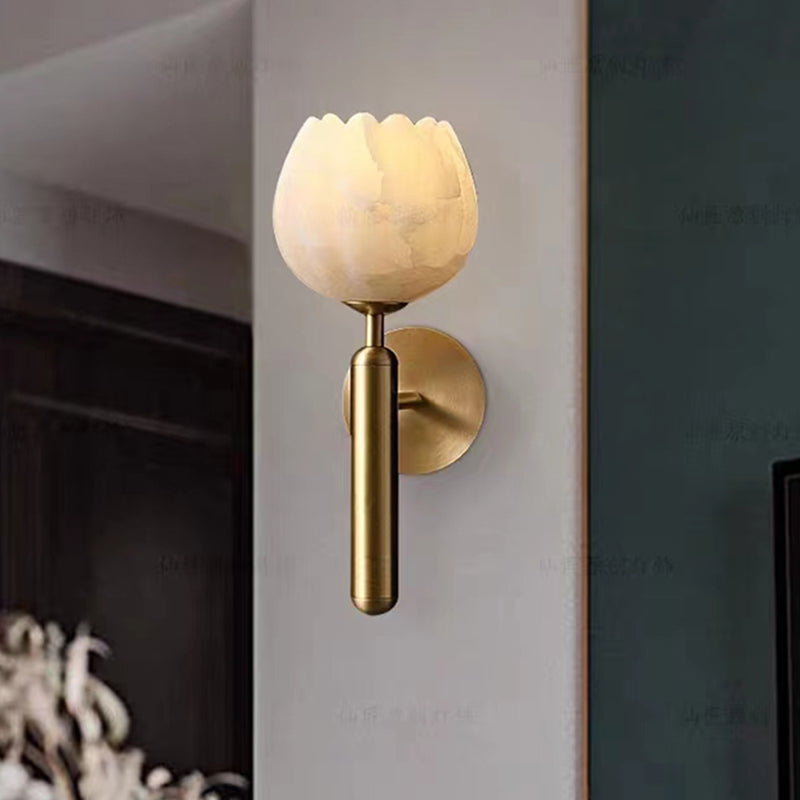 Aurelia Marble Rose Wall Light With Elegant Rose Shade