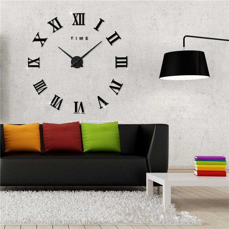Modern Wall Clock | Roman Numeral Silver Mirror Design | Svulp