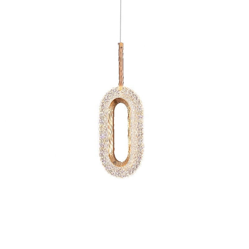ElaraLux Oval LED Ceiling Pendant Light In Golden Finish