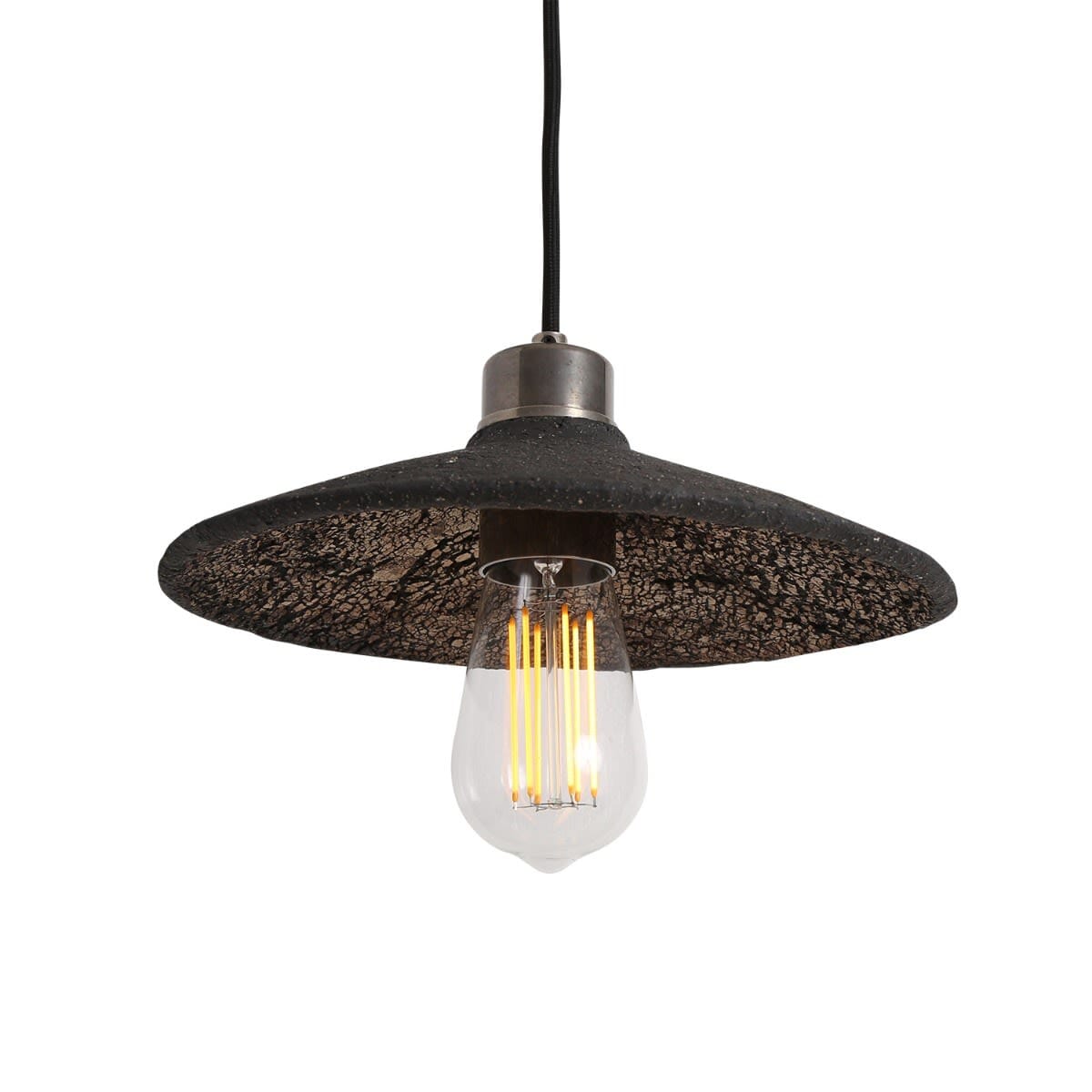 Orenda Organic Black Clay Ceramic Pendant Light 28cm
