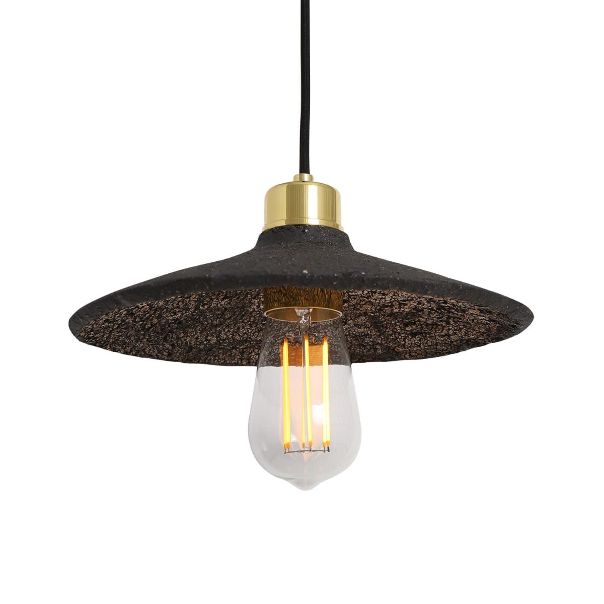 Orenda Organic Black Clay Ceramic Pendant Light 28cm