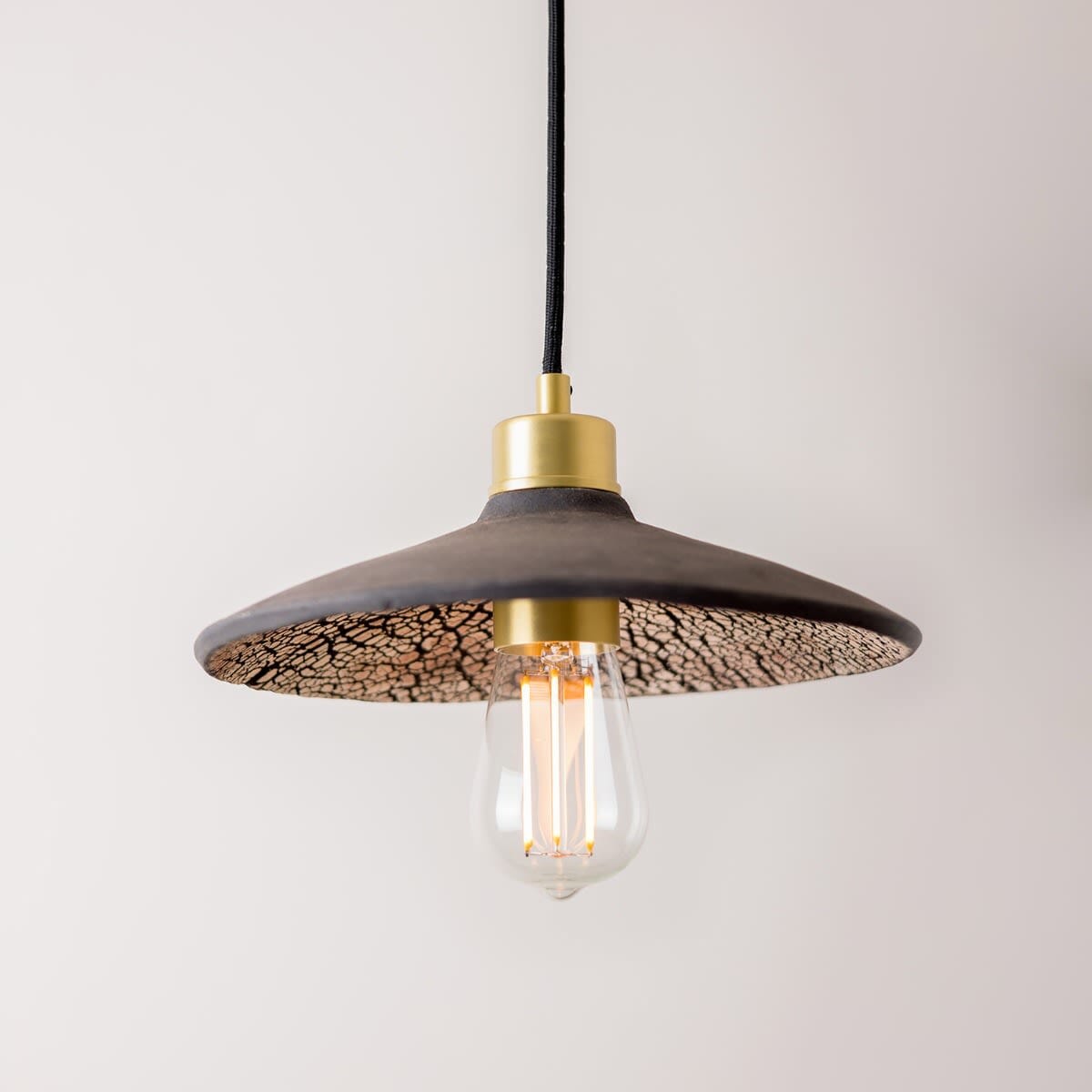 Orenda Organic Black Clay Ceramic Pendant Light 28cm
