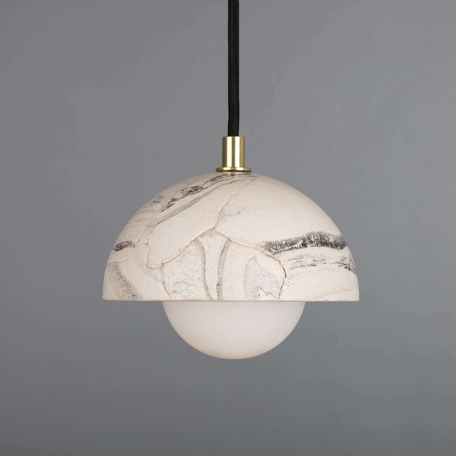 Virelle Marble Ceramic Dome Pendant Light 14cm Diameter