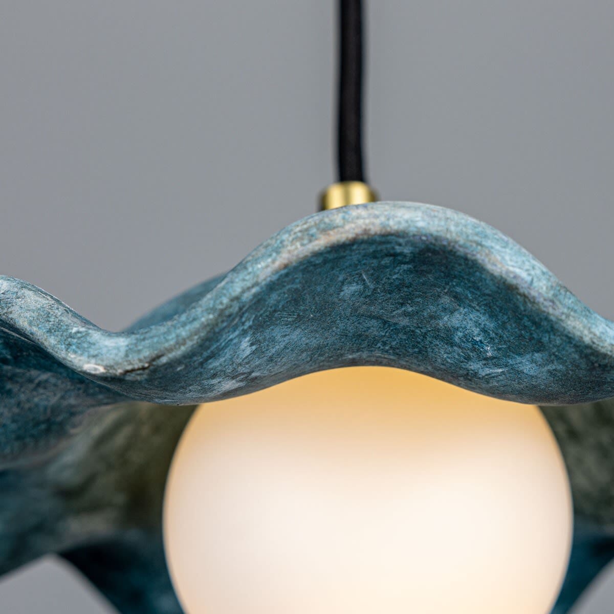 Tidevale Pendant Light with Wavy Blue Earth Ceramic Shade
