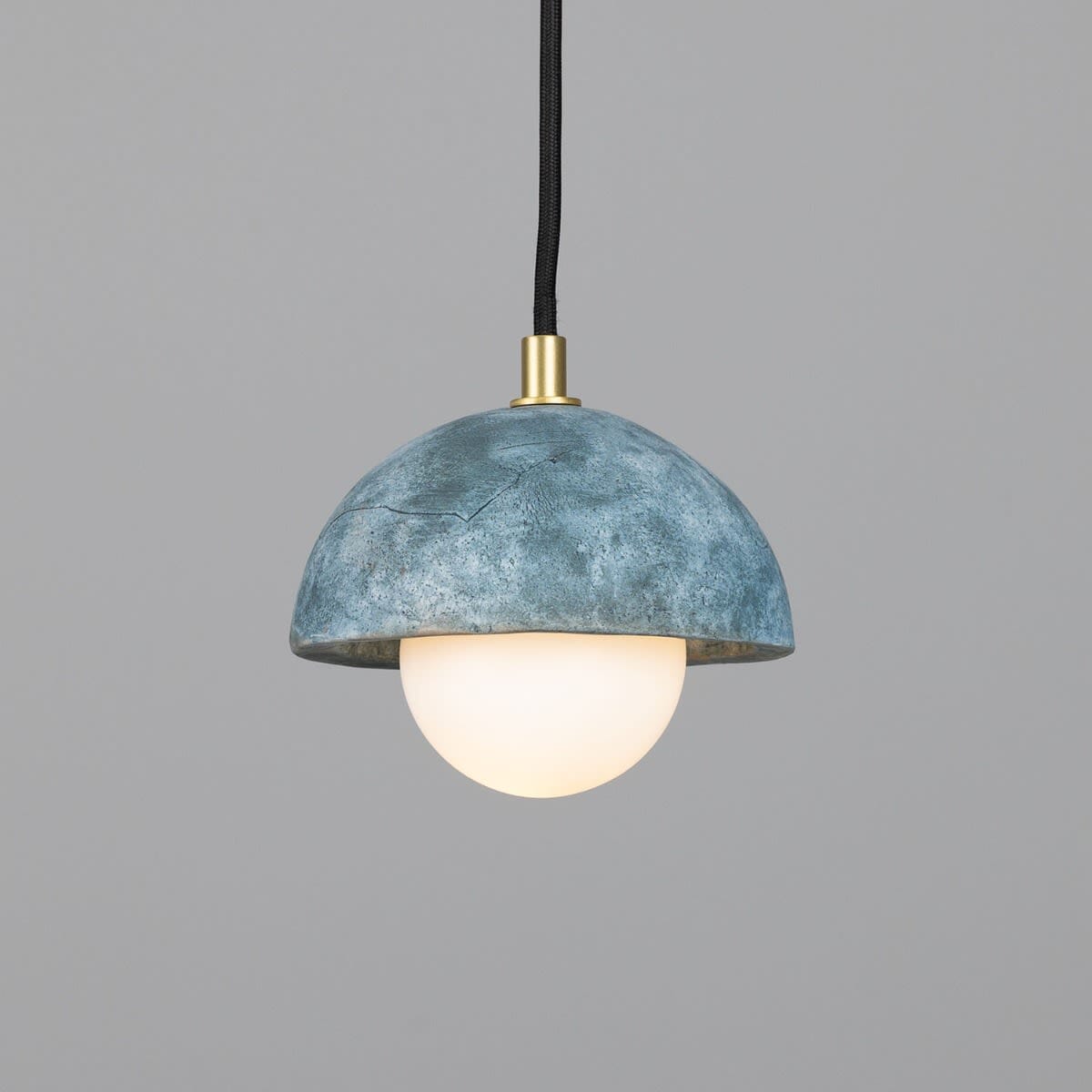 Terris Small Ceramic Dome Pendant Light 14cm Blue Earth