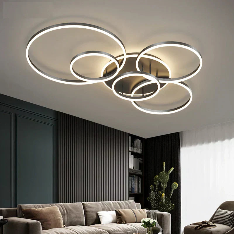 Arion Black Metal Ceiling Light With Open Geometric Design