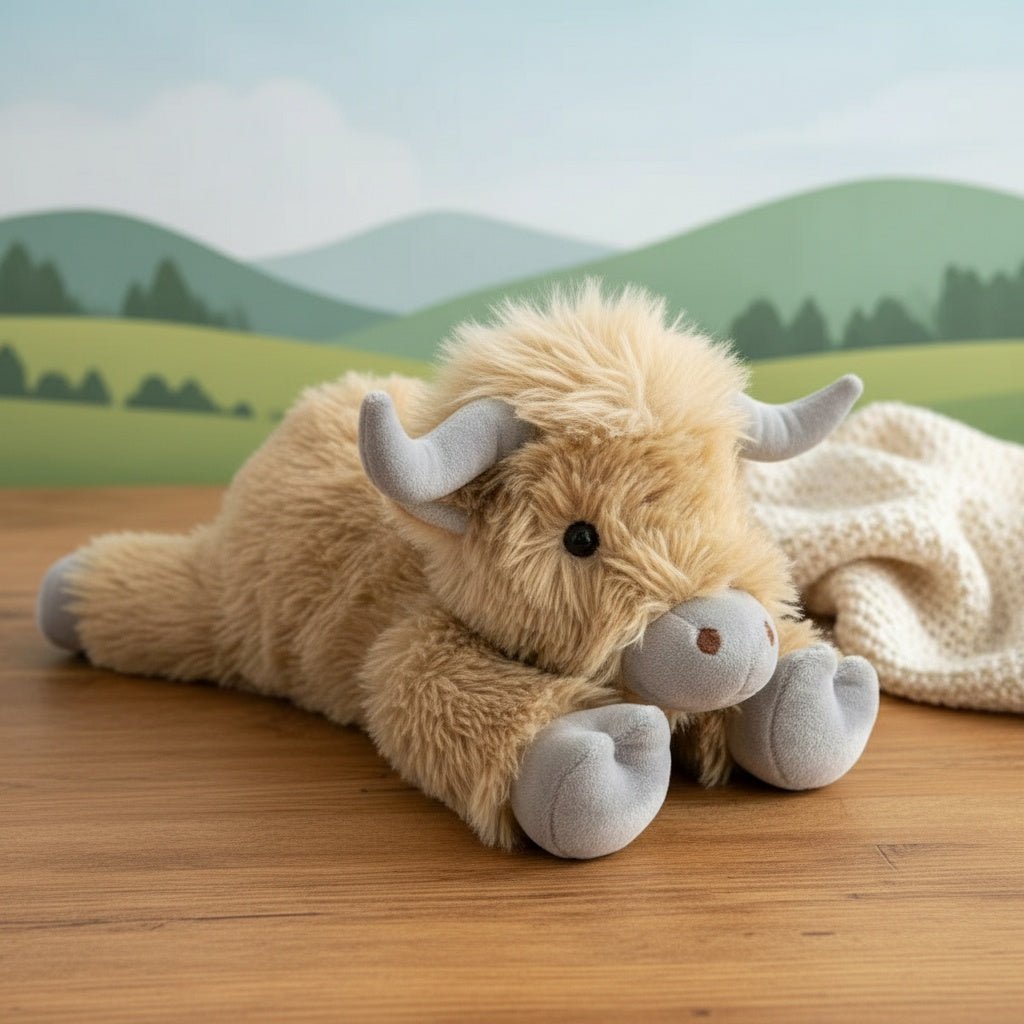 Kinara Highland Cow Plush With Cozy Huggable Design