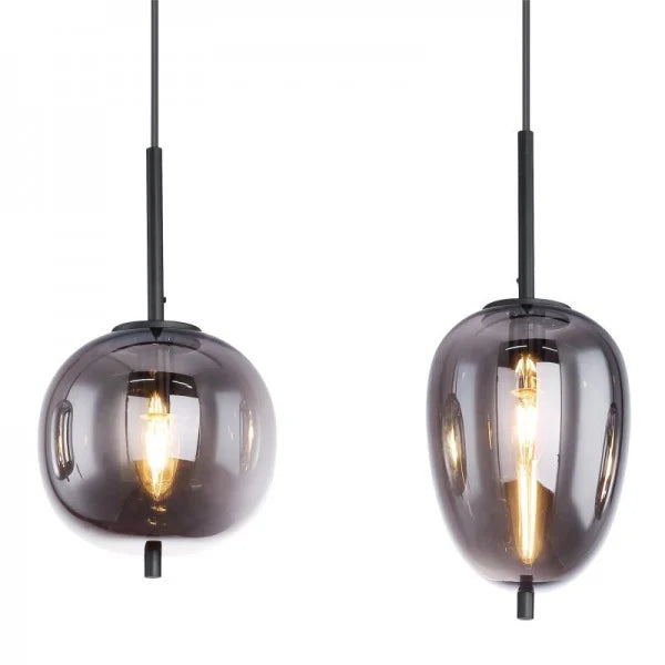 ObsidianHalo Smoked Glass Bowl Pendant Light Variants