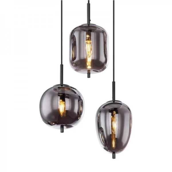 ObsidianHalo Smoked Glass Bowl Pendant Light Variants