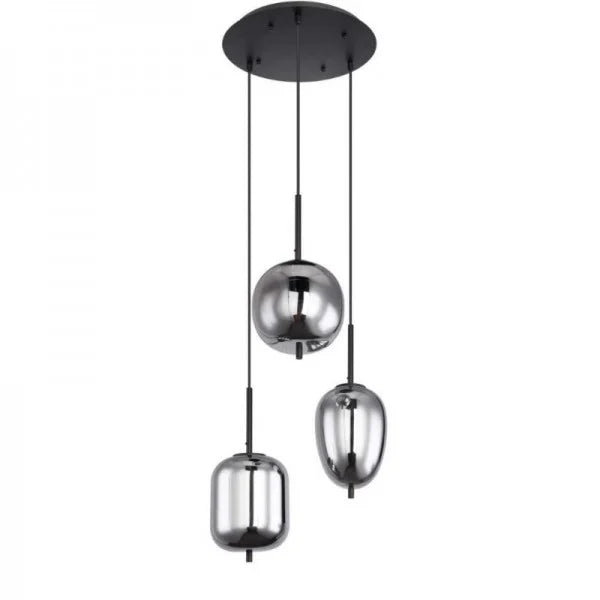 ObsidianHalo Smoked Glass Bowl Pendant Light Variants