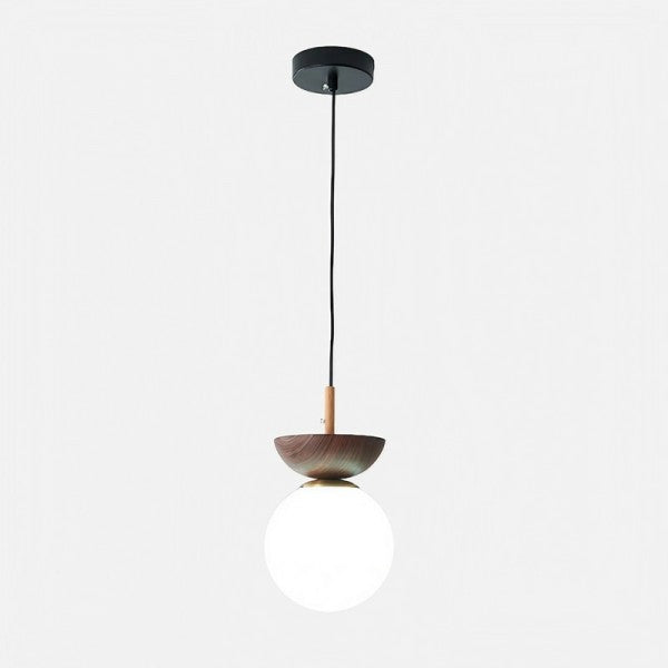 Norrin Nordic Half-Wood Pendant Light With Water-Transfer Wood Finish