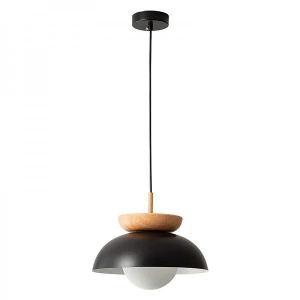 Norrin Nordic Half-Wood Pendant Light With Water-Transfer Wood Finish