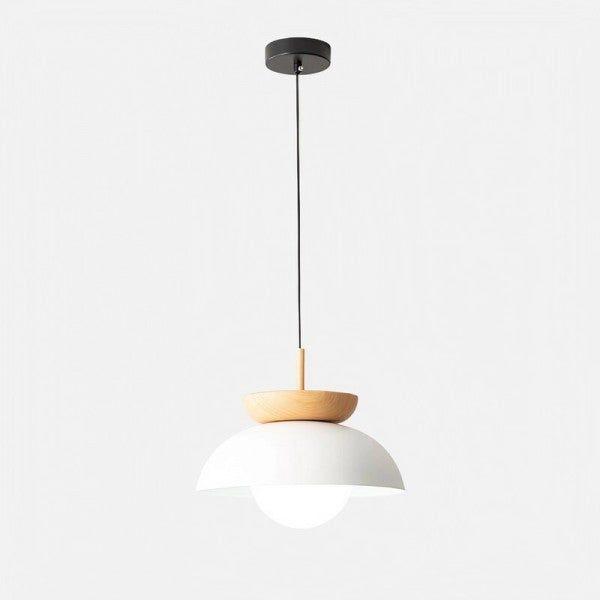 Norrin Nordic Half-Wood Pendant Light With Water-Transfer Wood Finish