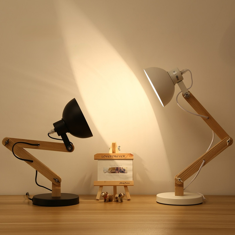 Lumora Arc Table Lamp With Metal And Solid Ashwood Base