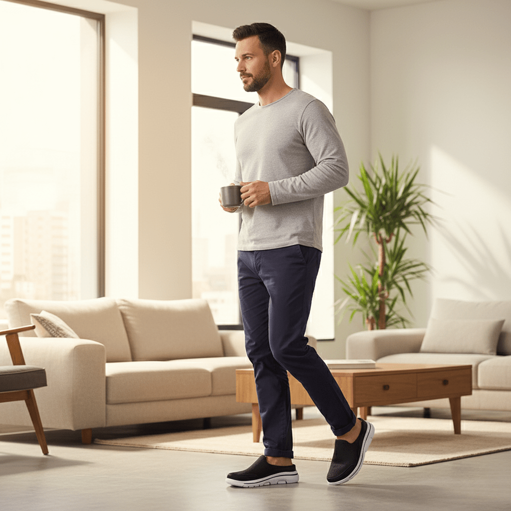 CozyStep Herrtofflor för Inomhusbruk med Andningsförmåga och Dämpande Komfort