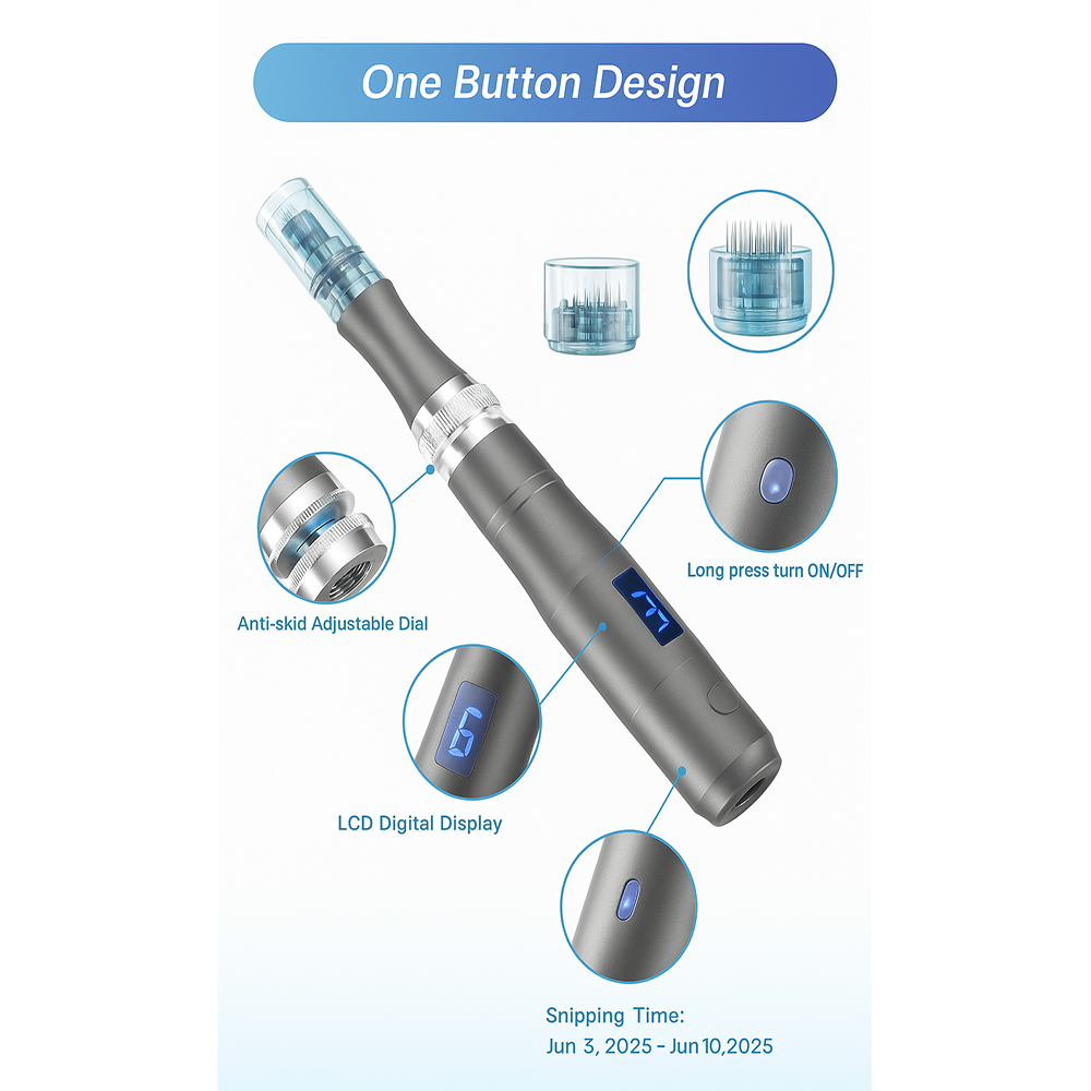 ApexDerm Pro Ultima M8 Mikronadel-Dermapen USB Wiederaufladbar, 5 Patronen 32 Nadeln