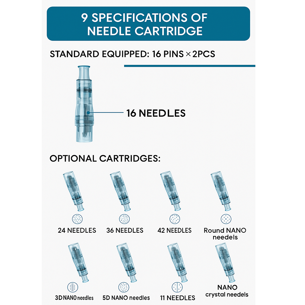 ApexDerm Pro Ultima M8 Mikronadel-Dermapen USB Wiederaufladbar, 5 Patronen 32 Nadeln