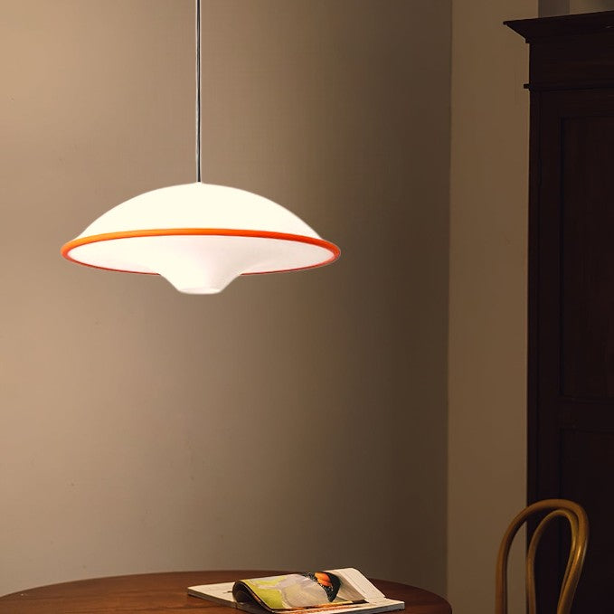 Novara | Minimalist UFO Pendant Light With Black Trim