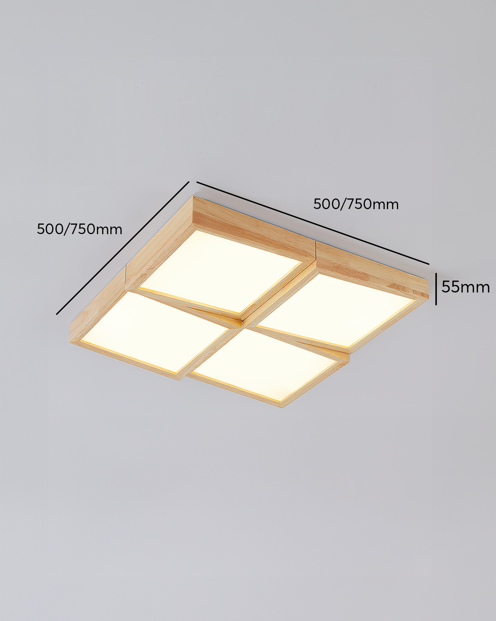 Aurea Walnut Ceiling Light With Natural Log Body And LED Fixture