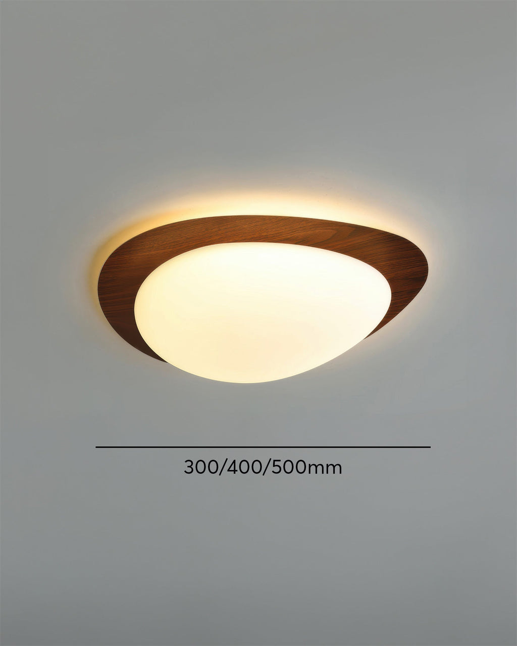 Nyra Nordic Pebble Wood Grain LED Ceiling Light for Scandinavian Interiors