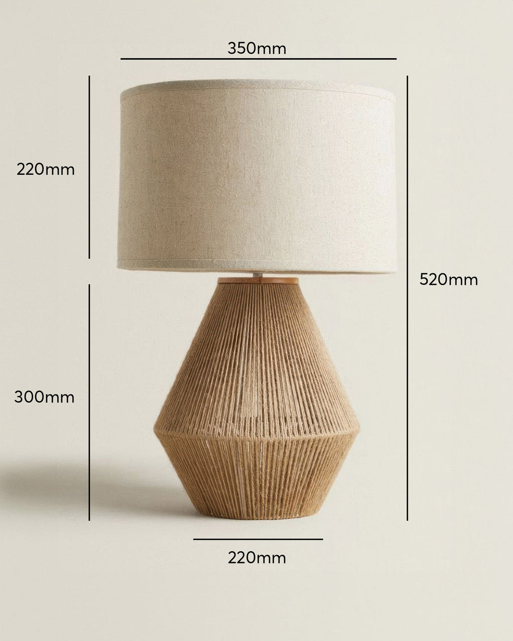 Kairo Handwoven Hemp Desk Lamp With Eco Conscious Weave