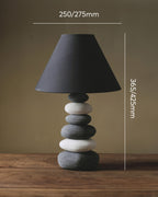 Liora Ambient Fabric Table Lamp With Stone Effect Ceramic Base And Soft Shade