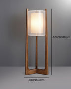 Lyra Grove Floor Lamp With Ash Wood And Needle Wire Cloth Minimal Zen Light