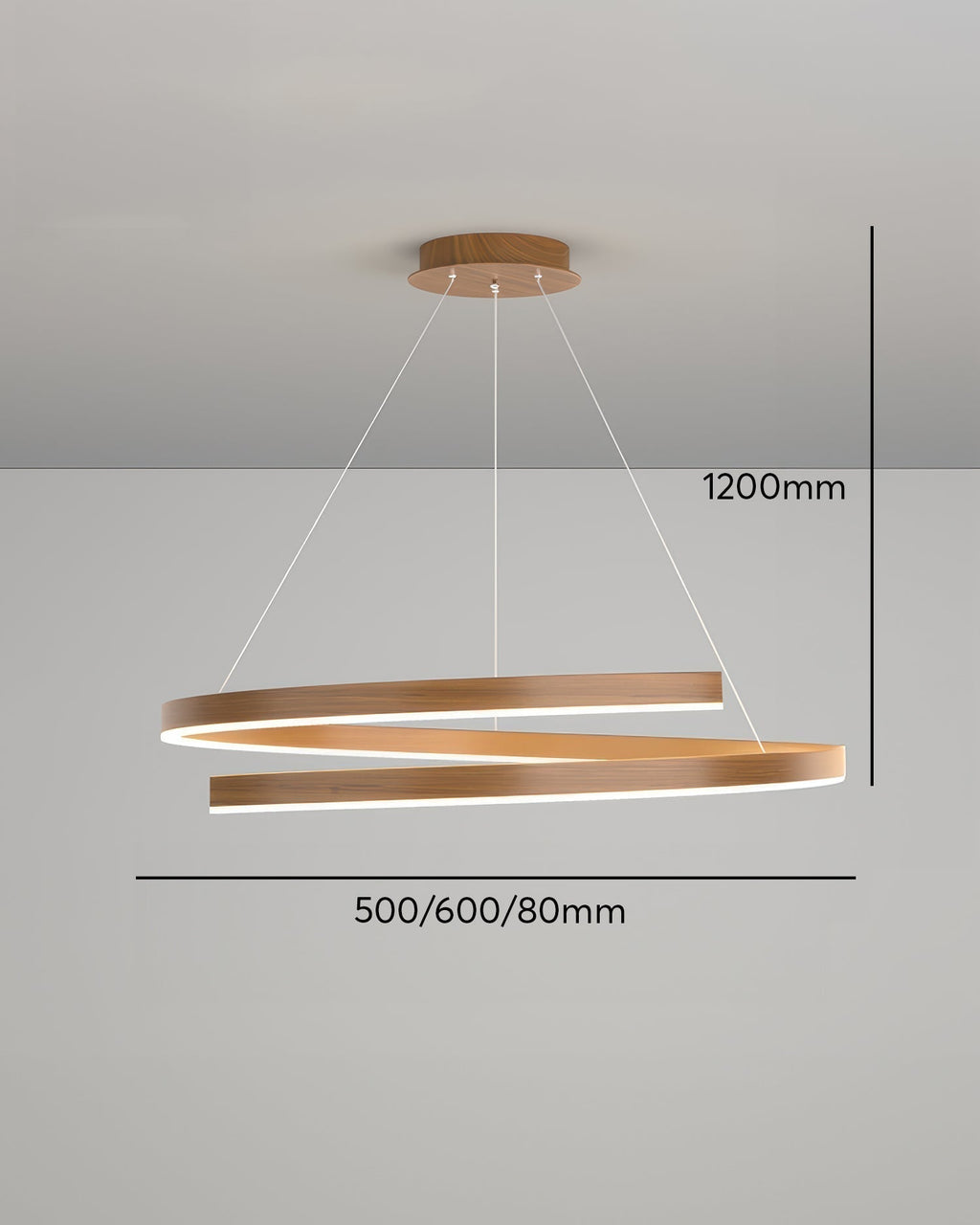 Tavero Mahogany-Style Chandelier With Adjustable Angles And Aluminum Woodgrain