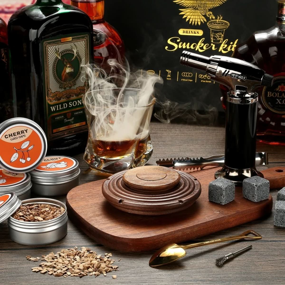Aether Rauchset: Cocktail-Räuchergerät für Whiskey- und Bourbonliebhaber