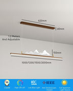 Kirei Zen Long Grain Wood Pendant Light in Japanese Style for Calm Interiors