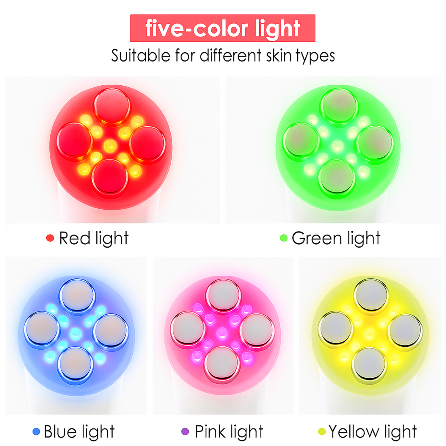 5-i-1 radiofrekvens hudopstrammende ansigtsfornyelsesapparat, omfattende løsning mod ældning