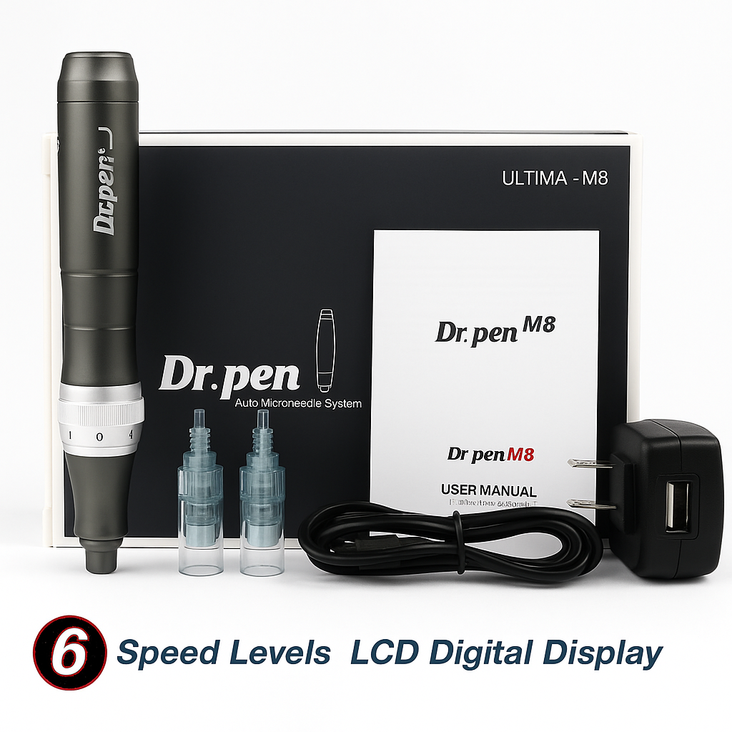 ApexDerm Pro Ultima M8 Mikronadel-Dermapen USB Wiederaufladbar, 5 Patronen 32 Nadeln