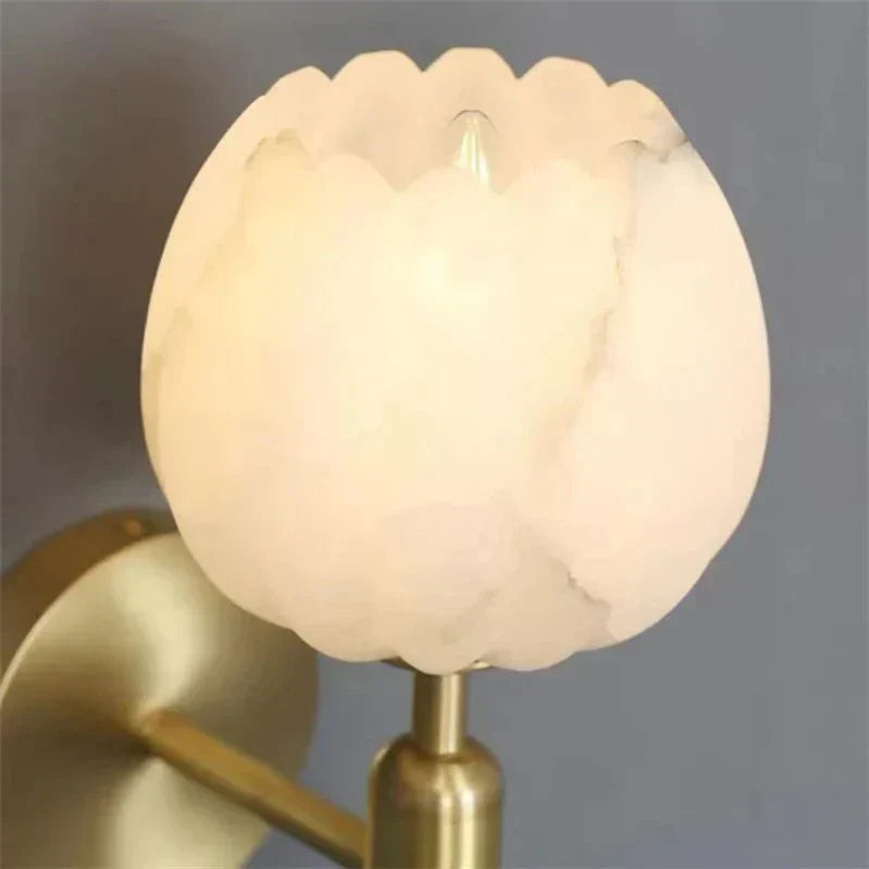 Aurelia Marble Rose Wall Light With Elegant Rose Shade
