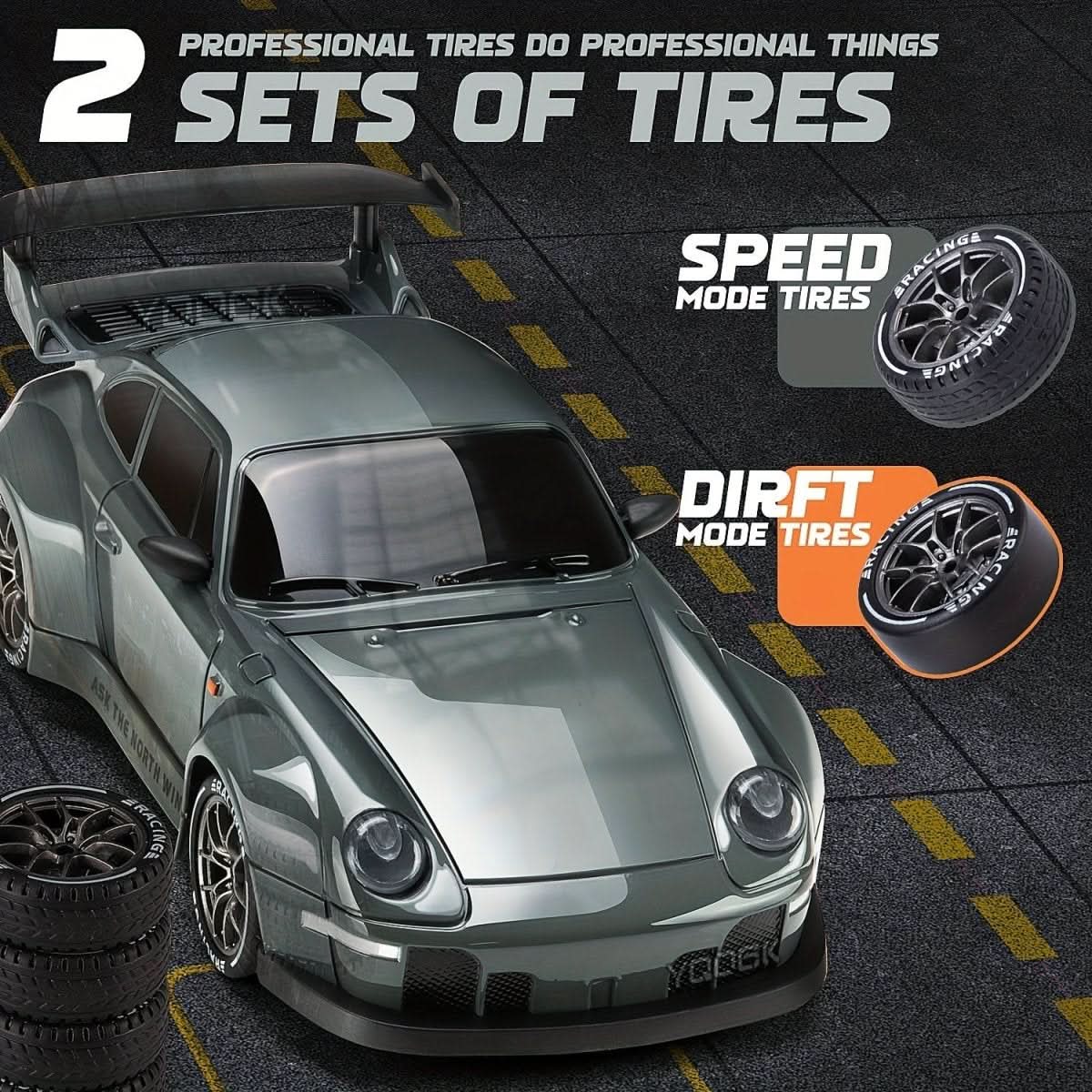 AeroPulse RC Driftwagen im Maßstab 1:24 mit LED-Rädern und Allradantrieb