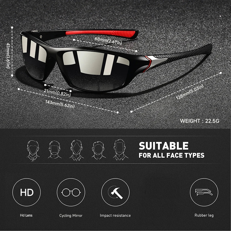 LumenEdge Polarized Sunglasses With UV400 Protection And Rubber Grips