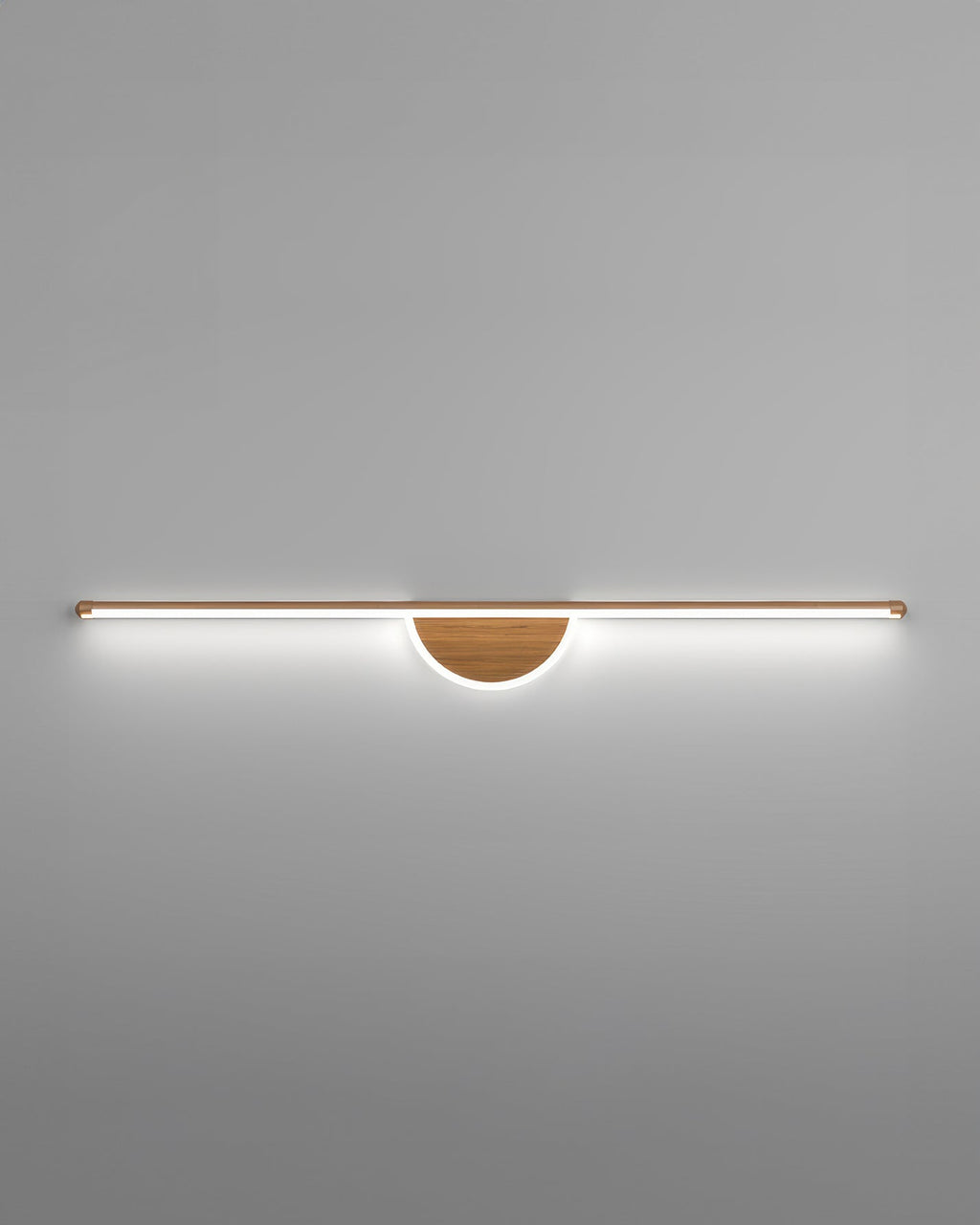 Sylva Arc Wood Wall Light With Soft Tube Glow For Ambient TV Backdrops