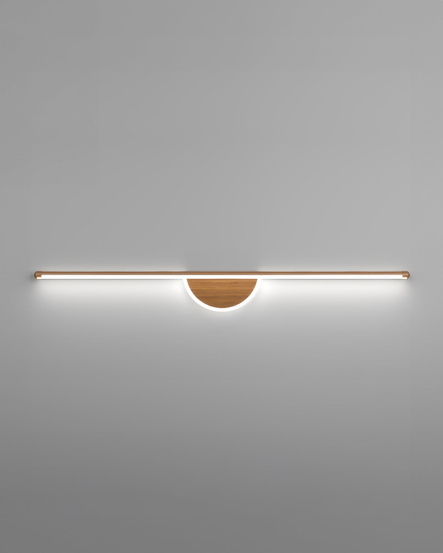 Sylva Arc Wood Wall Light With Soft Tube Glow For Ambient TV Backdrops