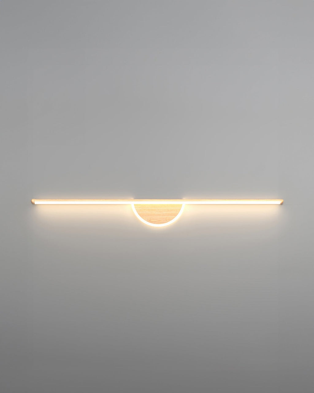Sylva Arc Wood Wall Light With Soft Tube Glow For Ambient TV Backdrops