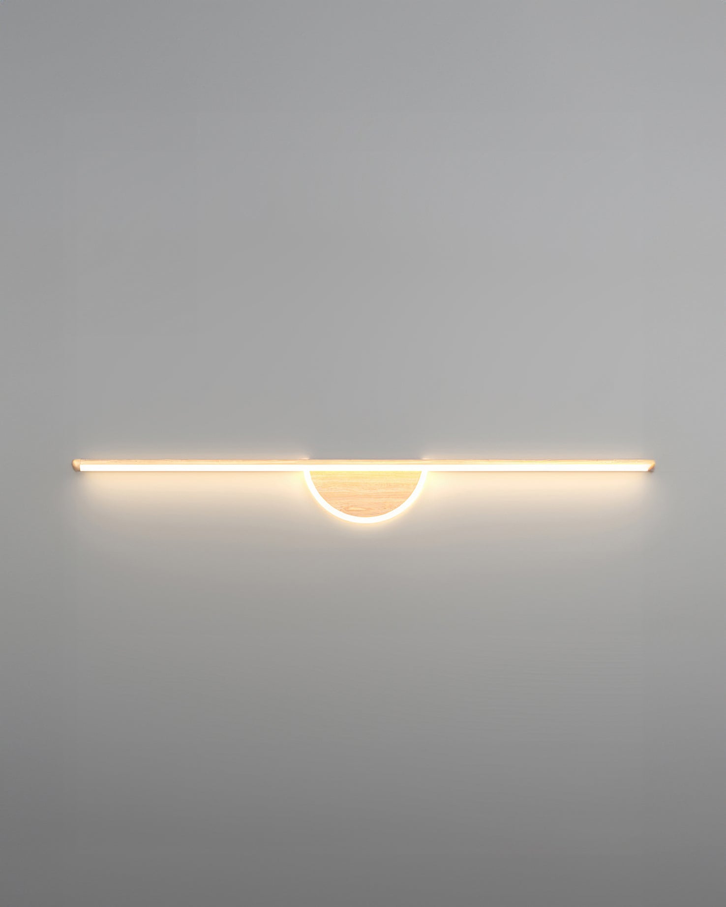 Sylva Arc Wood Wall Light With Soft Tube Glow For Ambient TV Backdrops