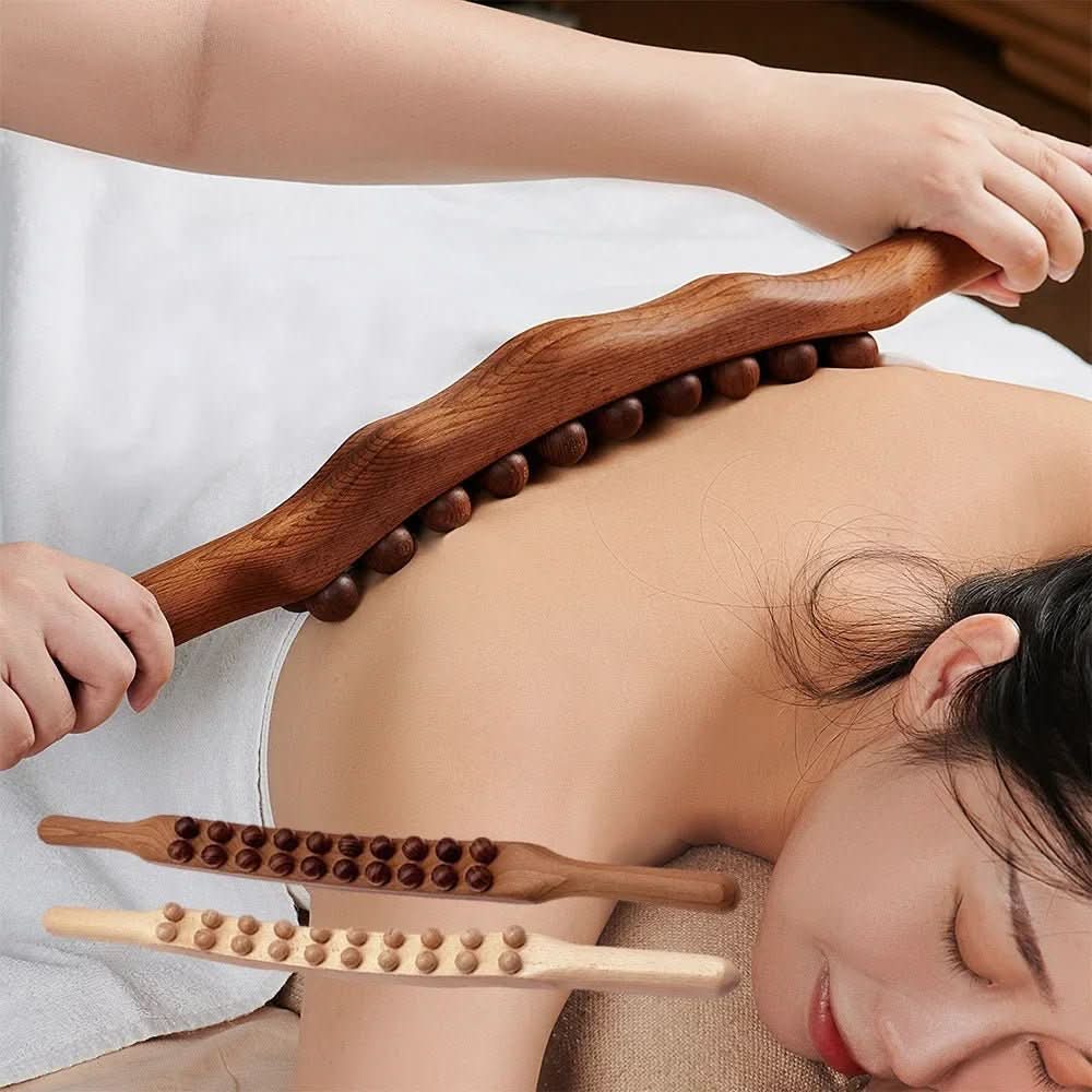 Woodora Pro Natural Wooden Gua Sha Massage Stick For Full Body Muscle Relief